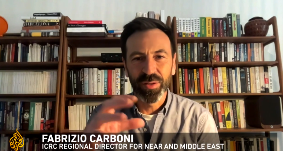 ICRC Regional Director Fabrizio Carboni discusses the humanitarian crisis in Gaza and the risks faci