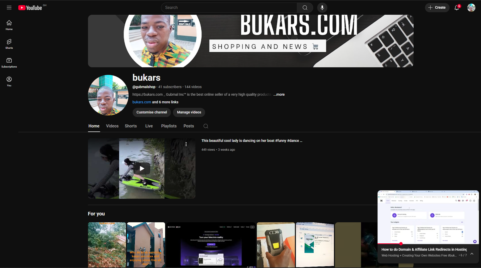 bukars YouTube channel